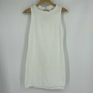 Sail to Sable Dress Eyelet Ruffle Neck